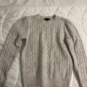 Ann Taylor Cream Cable Knit Sweater